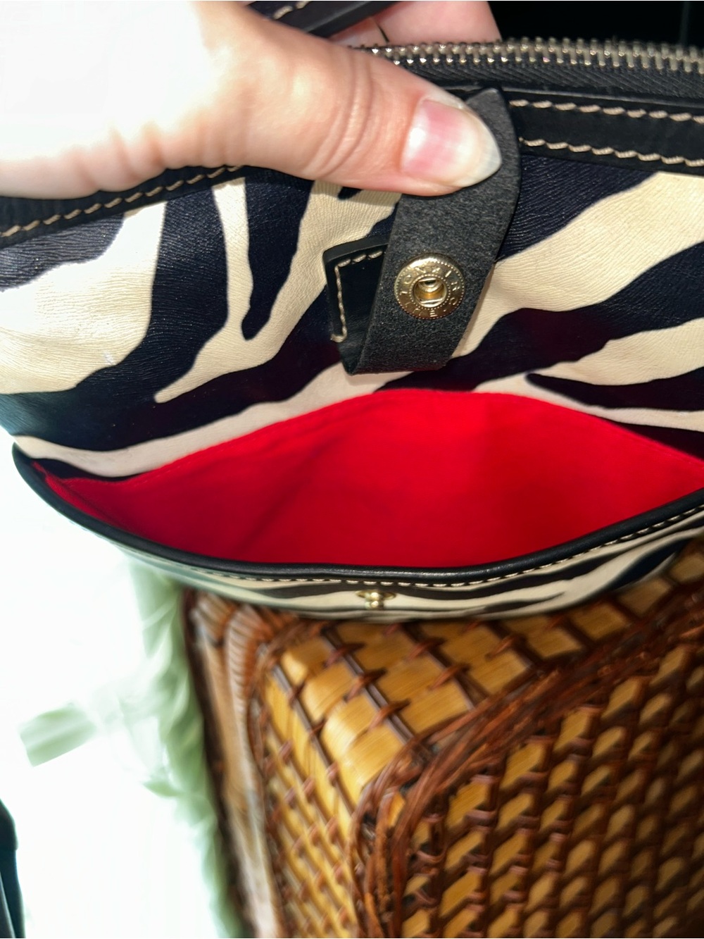 Dooney & Bourke Black and White Zebra Print Crossbody Bag - Picture 4 of 11